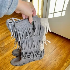 Minnetonka Tall Fringe Boots
